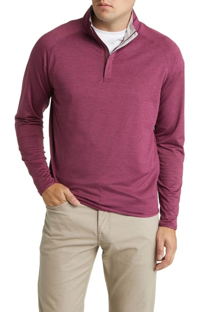 Peter Millar Crafted Stealth Quarter Zip Performance Pullover In Red