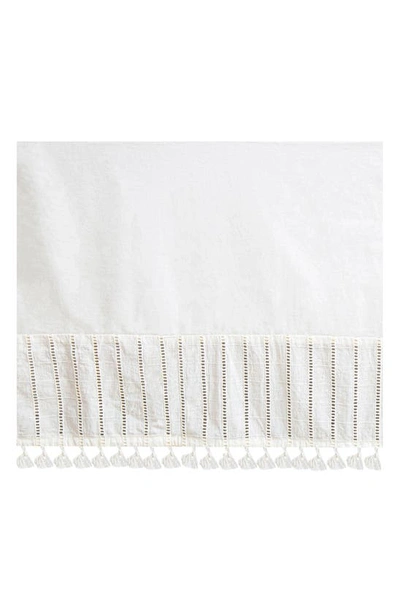 Crane Air Tassel Trim Crib Skirt In White