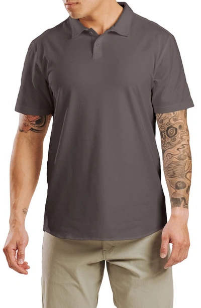 Western Rise Cotton Blend Polo Shirt In Concrete