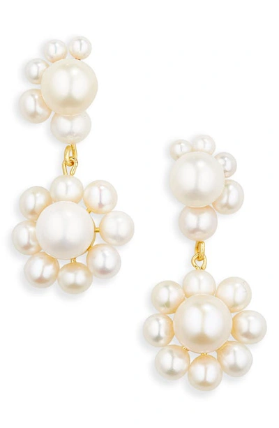 Eliou Maria Freshwater Pearl Drop Earrings In White