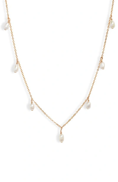 Set & Stones Meri Freshwater Pearl Chain Necklace In Gold