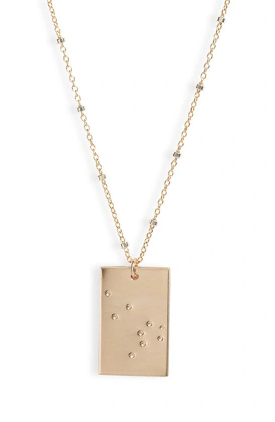 Set & Stones Zodiac Constellation Pendant Necklace In Gold - Leo