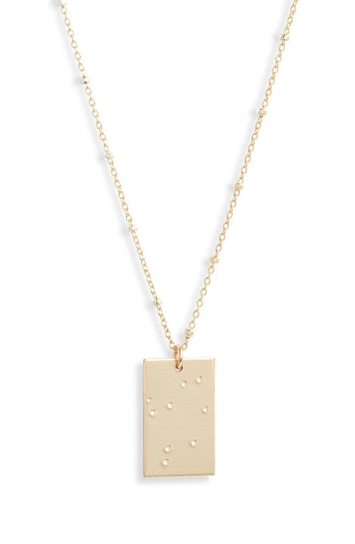 Set & Stones Zodiac Constellation Pendant Necklace In Gold - Libra