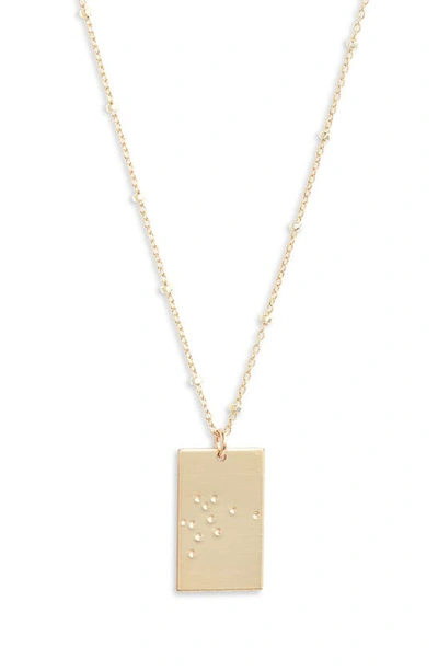 Set & Stones Zodiac Constellation Pendant Necklace In Gold - Aquarius