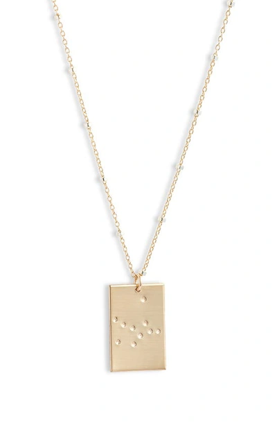 Set & Stones Zodiac Constellation Pendant Necklace In Gold - Virgo