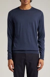 John Smedley Marcus Crewneck Virgin Wool Sweater In Smoke Blue