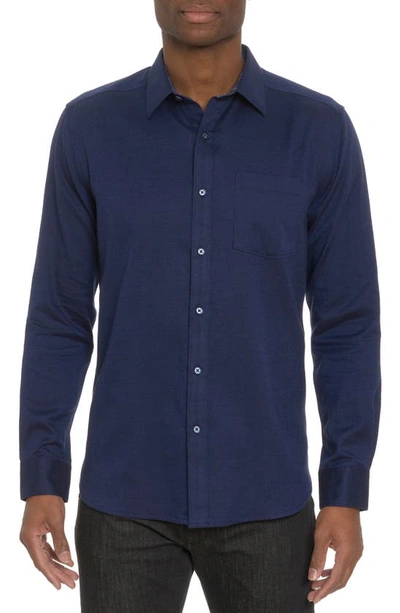 Robert Graham Santa Croce Cotton Blend Button-up Shirt In Indigo