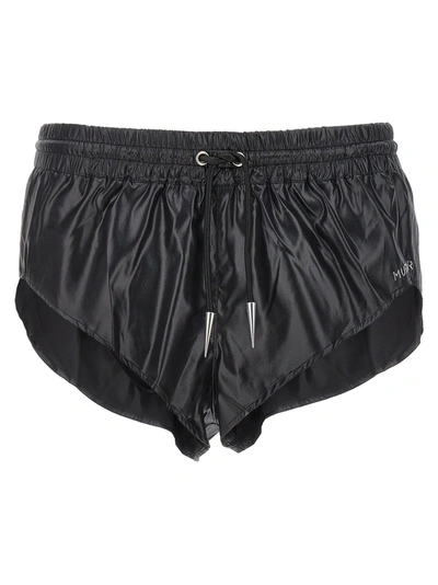 Mugler Shiny Effect Fabric Swimsuit Shorts Bermuda, Short