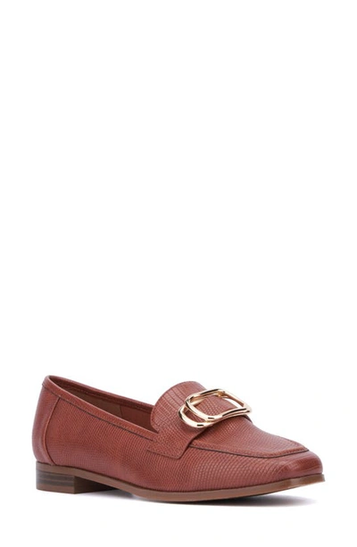 New York And Company Ramira Buckle Loafer In Cognac