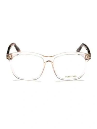 Tom Ford 54mm Blue Block Square Eyeglasses In Shiny Pink