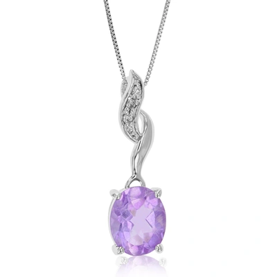 Vir Jewels 1.70 Cttw Purple Amethyst Pendant Necklace .925 Sterling Silver 10x8 Mm Oval