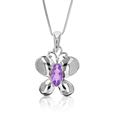 Vir Jewels 0.90 Cttw Purple Amethyst Pendant Necklace .925 Sterling Silver 9x6 Mm Marquise