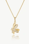 Classicharms Gold Pavé Diamond Butterfly Pendant Necklace