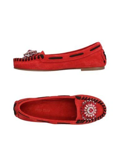 Miu Miu Loafers In Red