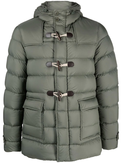 Herno Hooded Padded Down Coat In Dark Green