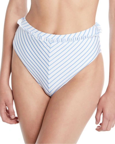 Tularosa Em Striped High-waist Bikini Bottoms