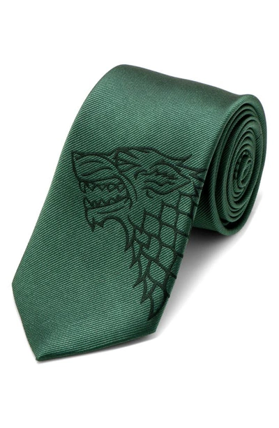 Cufflinks, Inc Game Of Thrones Stark Large-sigil Silk Tie In Green