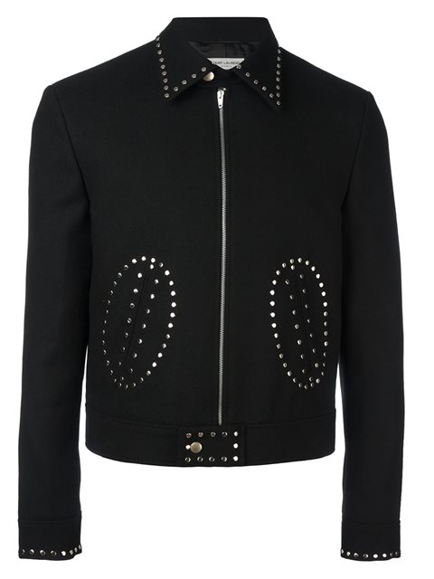 Saint Laurent Studded Short Jacket | ModeSens