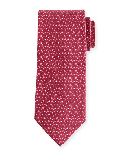 Ferragamo Flash Desk Lamp Silk Tie, Red