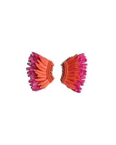 Mignonne Gavigan Madeline Mini Raffia Statement Earrings In Hot Pink