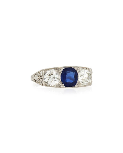 Nm Estate Estate Edwardian Three-stone Sapphire & Diamond Ring
