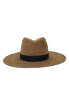 Gigi Burris Millinery Jeanne Velour Felt Fedora In Pecan And Black