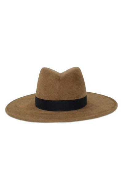 Gigi Burris Millinery Jeanne Velour Felt Fedora In Pecan And Black