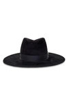 Gigi Burris Millinery Jeanne Velour Felt Fedora In Black