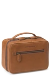 Johnston & Murphy Rhodes Leather Dopp Kit In Tan Full Grain