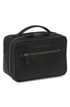 Johnston & Murphy Rhodes Leather Dopp Kit In Black Full Grain