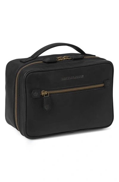 Johnston & Murphy Rhodes Leather Dopp Kit In Black Full Grain