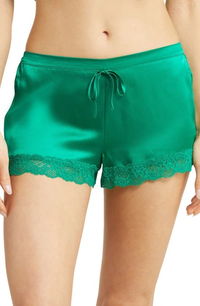 Etam Milky Silk Pyjama Shorts In Sage