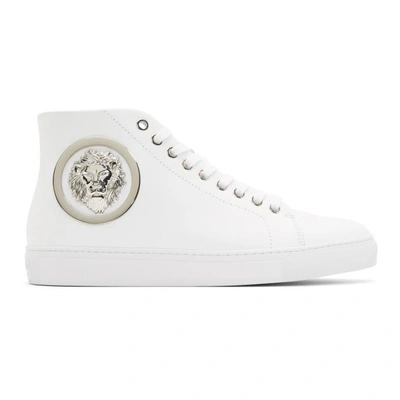 Versus White Lion High-top Sneakers In F030n White