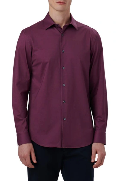 Bugatchi Men's Ooohcotton Tech Solid Sport Shirt In Burgundy