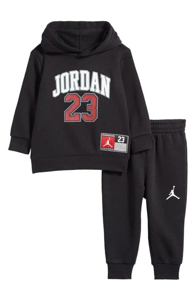 Jordan Babies'  Jersey Graphic Hoodie & Joggers Set In Black