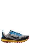 Nike React Wild Horse 8 Running Shoe In Light Iron Ore/ Black/ Blue