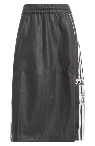 Adidas Originals Adibreak Faux Leather Pull-on Skirt In Black