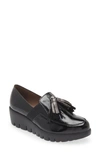 Wonders Loafer Wedge In Black Lead Combo