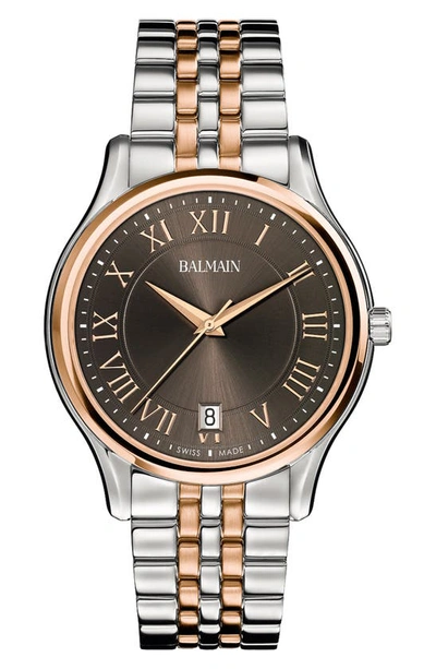 Balmain Classic R Two-tone Bracelet Watch In Silver,pink