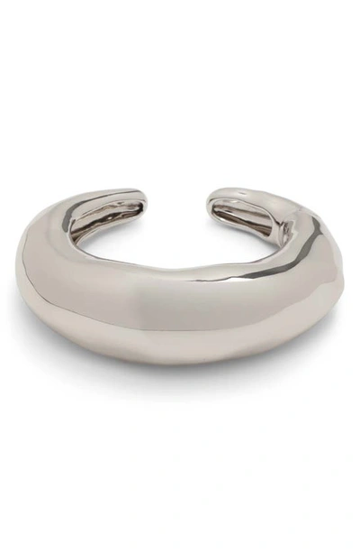 Alexis Bittar Large Molten Hinge Cuff Bracelet In Silver