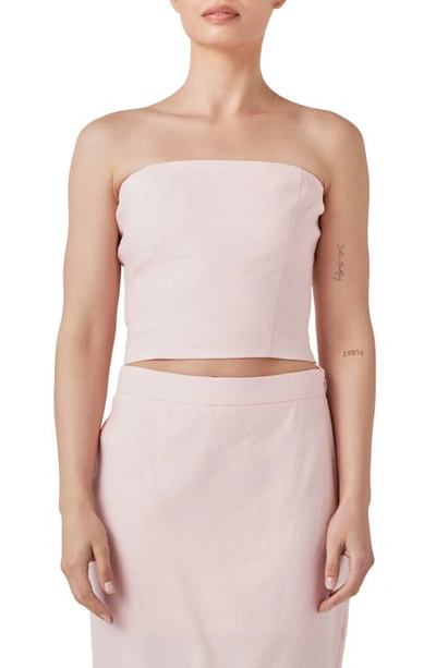 Endless Rose Strapless Linen Top In Dusty Pink