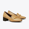 Tory Burch Jessa Leather Horse Bit Heeled Loafers In Ginger Shortbread