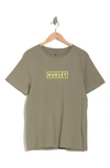 Hurley Boxed Logo Cotton Graphic T-shirt In Olive/khaki