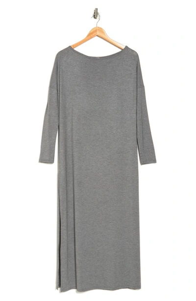 Go Couture Long Sleeve Maxi T-shirt Dress In Dark Slate