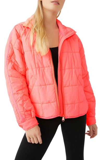 Fp Movement Pippa Packable Puffer Jacket In Neon Coral