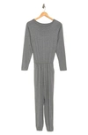 Go Couture Long Sleeve Jumpsuit In Dark Slate