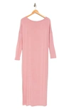 Go Couture Long Sleeve Maxi T-shirt Dress In Mauve