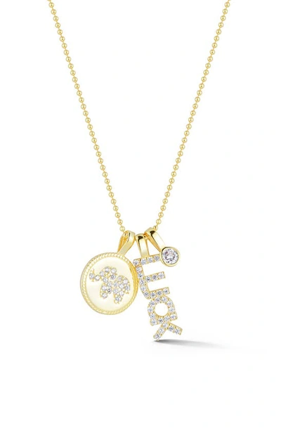 Sphera Milano Cubic Zirconia Lucky Charm Necklace In Gold