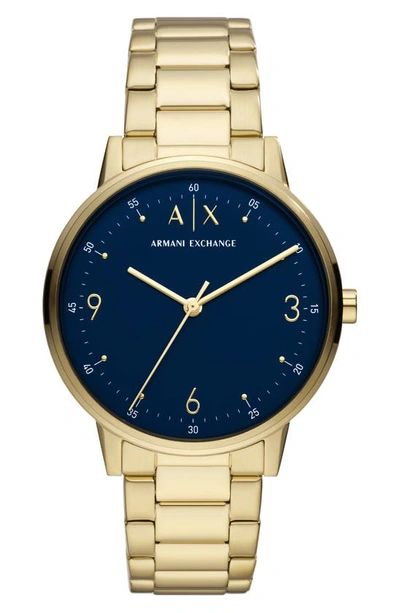 Ax Armani Exchange 3-hand Bracelet Watch, 42mm In Gold