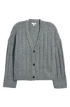 Topshop Fluffy V-neck Cardigan In Grey